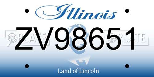 ZV98651 Illinois License Plate