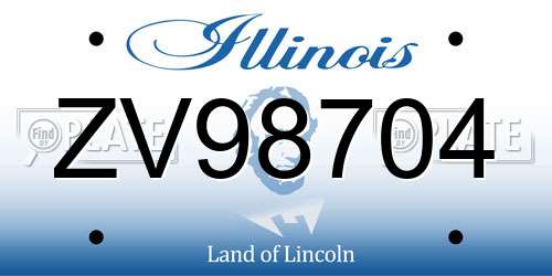 ZV98704 Illinois License Plate