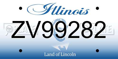 ZV99282 Illinois License Plate