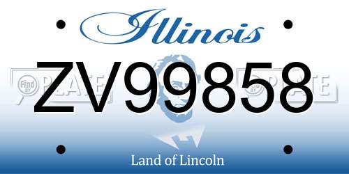 ZV99858 Illinois License Plate