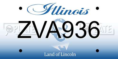 ZVA936 Illinois License Plate