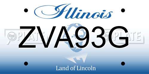 ZVA93G Illinois License Plate