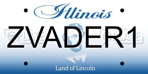 ZVADER1 Illinois License Plate