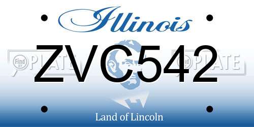 ZVC542 Illinois License Plate
