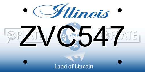 ZVC547 Illinois License Plate