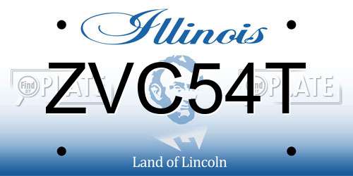 ZVC54T Illinois License Plate