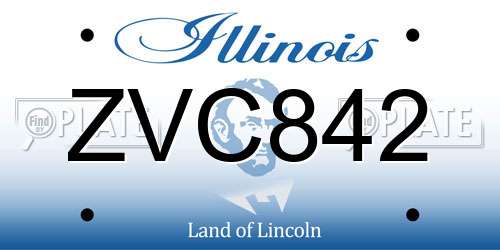 ZVC842 Illinois License Plate