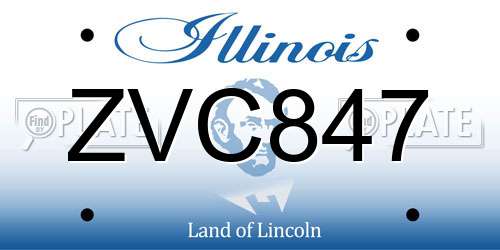 ZVC847 Illinois License Plate