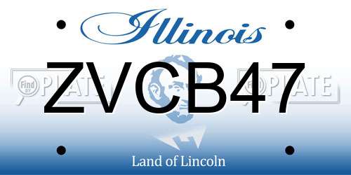 ZVCB47 Illinois License Plate