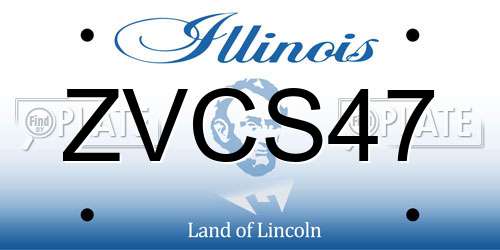 ZVCS47 Illinois License Plate