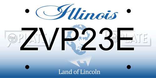 ZVP23E Illinois License Plate
