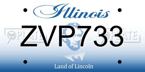 ZVP733 Illinois License Plate