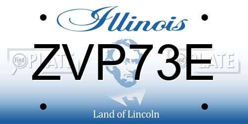 ZVP73E Illinois License Plate