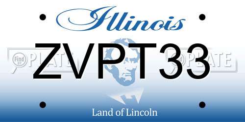 ZVPT33 Illinois License Plate