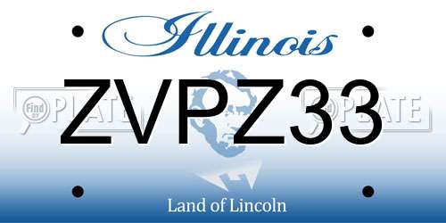 ZVPZ33 Illinois License Plate
