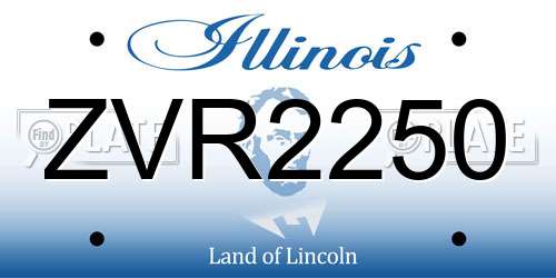 ZVR2250 Illinois License Plate