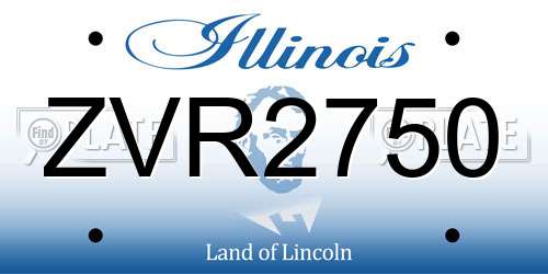ZVR2750 Illinois License Plate