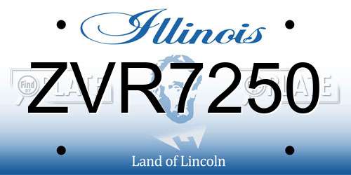 ZVR7250 Illinois License Plate