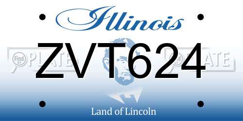 ZVT624 Illinois License Plate