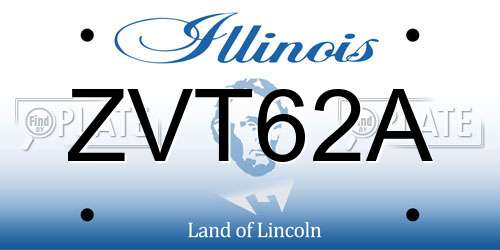 ZVT62A Illinois License Plate