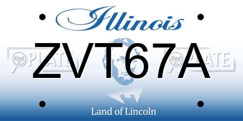 ZVT67A Illinois License Plate