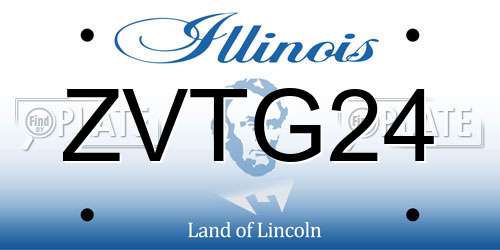 ZVTG24 Illinois License Plate