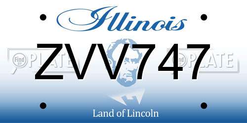 ZVV747 Illinois License Plate