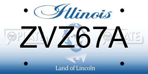 ZVZ67A Illinois License Plate