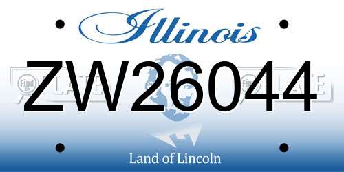 ZW26044 Illinois License Plate