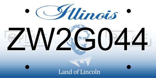 ZW2G044 Illinois License Plate