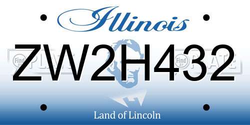 ZW2H432 Illinois License Plate