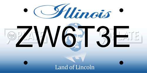 ZW6T3E Illinois License Plate