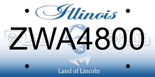ZWA4800 Illinois License Plate