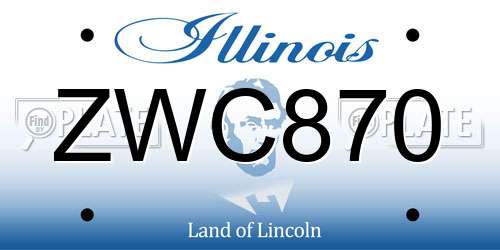 ZWC870 Illinois License Plate