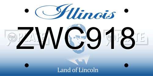 ZWC918 Illinois License Plate
