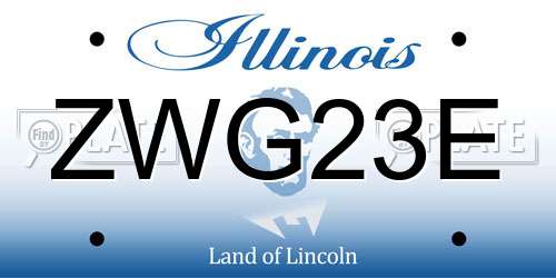 ZWG23E Illinois License Plate