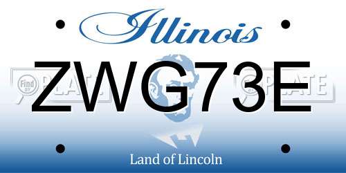 ZWG73E Illinois License Plate
