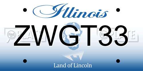 ZWGT33 Illinois License Plate