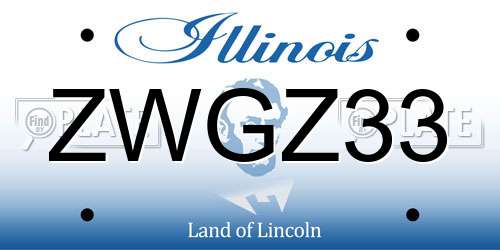 ZWGZ33 Illinois License Plate