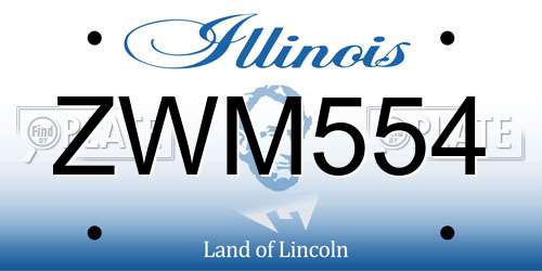 ZWM554 Illinois License Plate