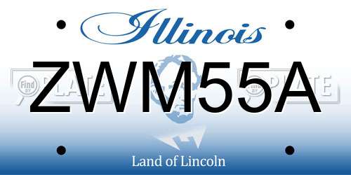 ZWM55A Illinois License Plate