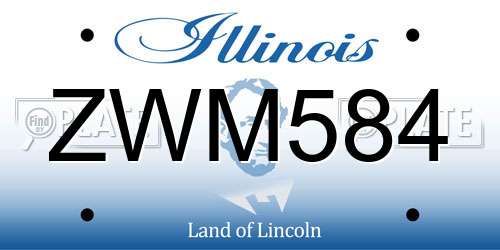 ZWM584 Illinois License Plate