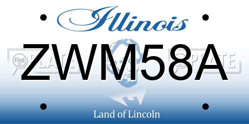 ZWM58A Illinois License Plate