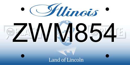 ZWM854 Illinois License Plate