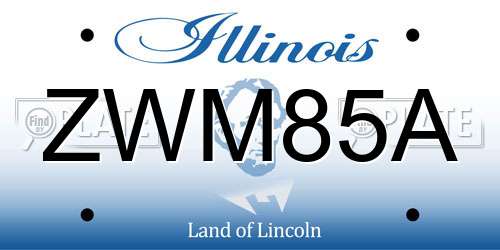ZWM85A Illinois License Plate