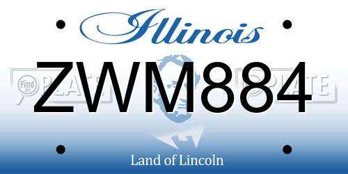 ZWM884 Illinois License Plate