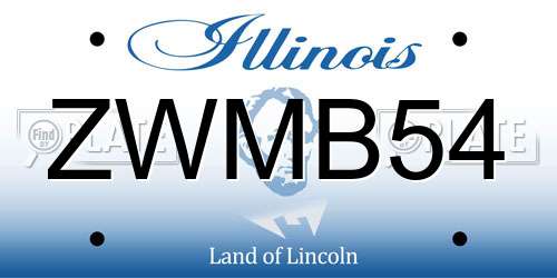 ZWMB54 Illinois License Plate