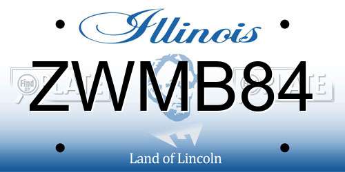 ZWMB84 Illinois License Plate