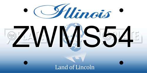 ZWMS54 Illinois License Plate