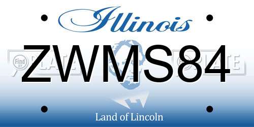 ZWMS84 Illinois License Plate